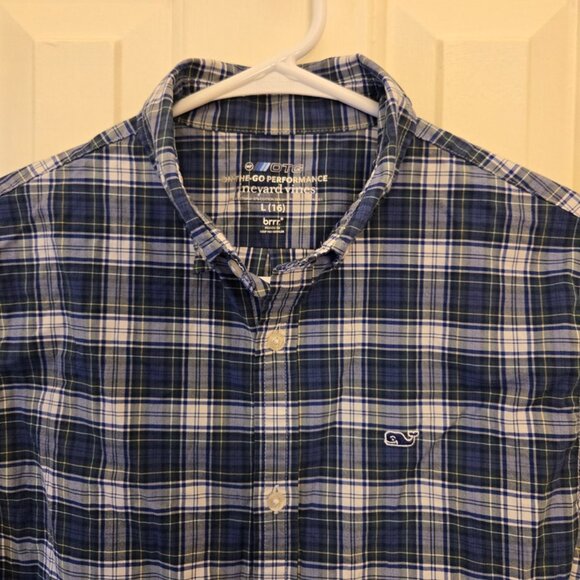 Vineyard Vines On The Go Performance Shirt Boys Large 16 Plaid Button Down - Picture 5 of 7